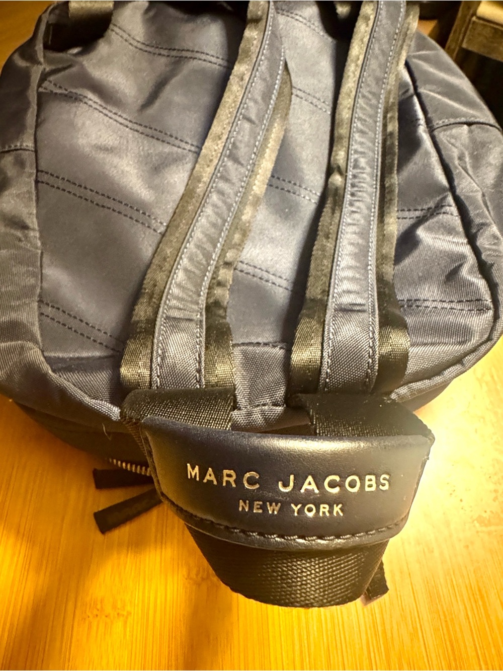 Marc Jacobs navy blue Nylon Compact Backpack with Front Zip Pocket - Picture 2 of 7